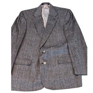 VTG Austin Reed Regent‎ Street Wool/Silk Herringbone Blazer Bloomingdales Wool